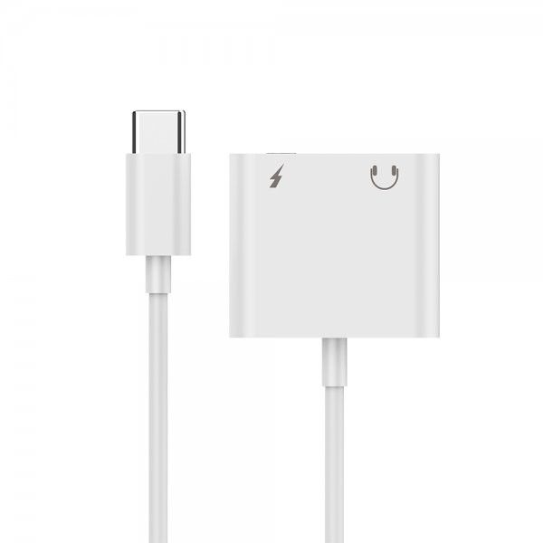 Адаптер Cablexpert A-CM-3.5FP-01 USB-C - стерео-аудіо 3.5 mm + USB-C (живлення) (CDLA)