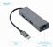 Док-станцiя Cablexpert A-CMU3-LAN-01 з USB-С на Gigabit Ethernet, 3 Ports USB 3.1 Gen1 (5 Gbps), 1000 Mbps, метал, сірий