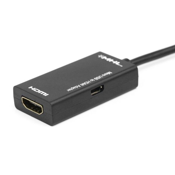 Адаптер OEM MHL microUSB to HDMI (AM/AF), 17см, black