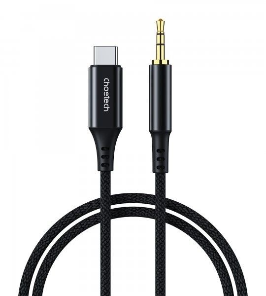 Аудiо-кабель CHOETECH AUX008-BK з Type-C (USB-C) - стерео-аудіо 3.5 мм (CDLA), 2м