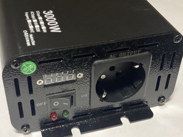 Інвертор Aerovolt Pure Sine Wave 3000W вхід DC 12V, вихід AC 230V, до 800Вт, чиста правильна синусоїда, EU розетка (3000W)