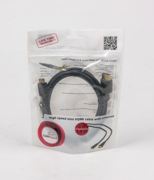 Кабель Cablexpert CC-HDMI4C-6 HDMI V.1.4 вилка-C (mini-C) с позолоч. контактами, 1,8м