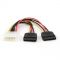 Кабель Cablexpert CC-SATA-PSY живлення (Molex) M/F + 2 SATA  (на два пристрої), кабель живлення, 150 мм