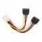 Кабель Cablexpert CC-SATA-PSY живлення (Molex) M/F + 2 SATA  (на два пристрої), кабель живлення, 150 мм