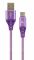 Кабель Cablexpert CC-USB2B-AMCM-1M-PW USB 2.0 A-тато/Type-C тато, преміум, 2.1 А, 1м, фіолетовий