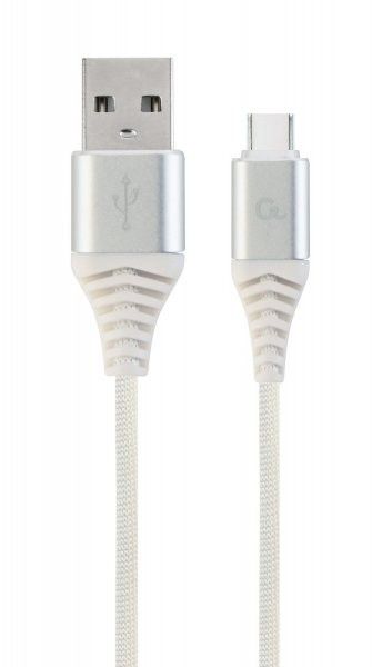 Кабель Cablexpert CC-USB2B-AMCM-2M-BW2 USB 2.0 A-тато/Type-C тато, преміум, 2м, 2.1 А, білий
