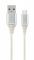 Кабель Cablexpert CC-USB2B-AMCM-2M-BW2 USB 2.0 A-тато/Type-C тато, преміум, 2м, 2.1 А, білий