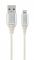 Кабель Cablexpert CC-USB2B-AMLM-1M-BW2 USB 2.0 А-тато/Lightning, 1.м, преміум, 2.1 А білий