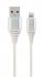 Кабель Cablexpert CC-USB2B-AMLM-1M-BW2 USB 2.0 А-тато/Lightning, 1.м, преміум, 2.1 А білий