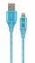 Кабель Cablexpert CC-USB2B-AMLM-1M-VW USB 2.0 А-тато/Lightning, 1 м, преміум, 2.1 А, блакитний