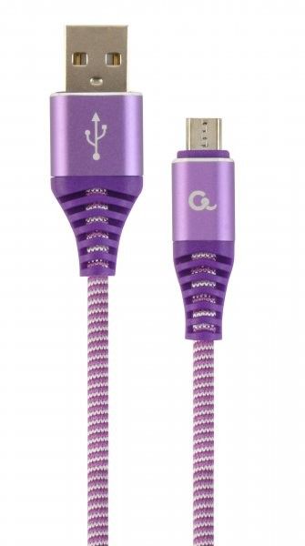 Кабель Cablexpert CC-USB2B-AMmBM-1M-PW micro USB 2.0 A-тато/Micro B-тато, 1м, преміум, 2.1 А