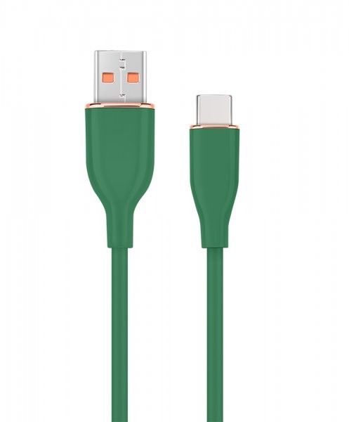 Кабель Cablexpert CC-USB2S-AMCM-1.5M-G SB 2.0 A-тато/C-тато (Type C), 1.5 м, преміум, 2.1 А, силконовий корпус, зелений