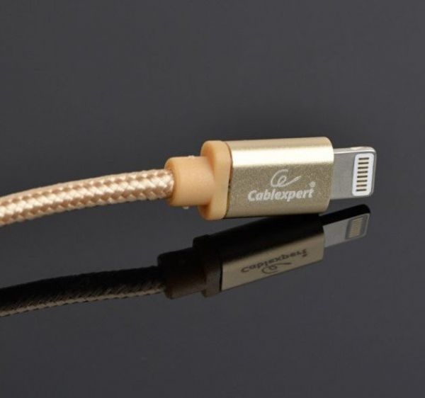 Кабель Cablexpert CCB-mUSB2B-AMLM-6-G , USB 2.0, A-тато/Lightning, 1.8 м, з обплетенням та металевими роз'ємами