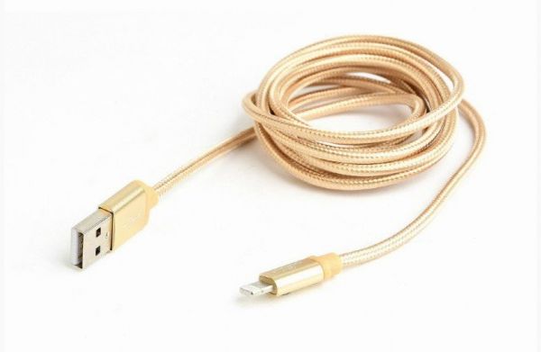 Кабель Cablexpert CCB-mUSB2B-AMLM-6-G , USB 2.0, A-тато/Lightning, 1.8 м, з обплетенням та металевими роз'ємами