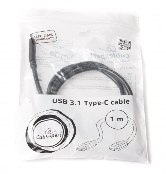 Кабель Cablexpert CCP-USB3.1-CMCM-1M USB 3.1 Type C, C-папа/C-папа, 1 м, премиум
