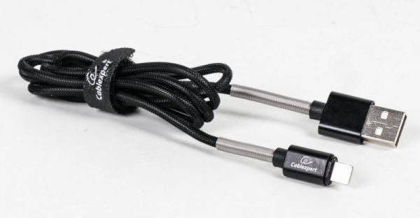 Кабель Cablexpert CCPB-L-USB-06BK USB 2.0 А-тато/Lightning, 1.0 м, преміум, 2.4 А