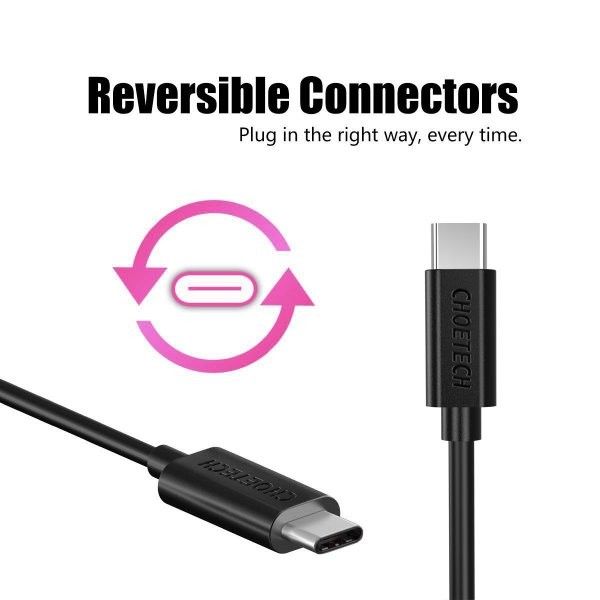 Кабель CHOETECH CC0003 Power Delivery (PD), до 60 Ватт C-тато/C-тато, 2,0 м.