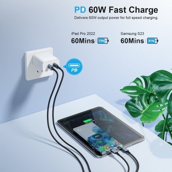Кабель CHOETECH XCC-1014-BK USB 2.0 C-тато/C-тато, 60 ватт, 1.2 м, преміум