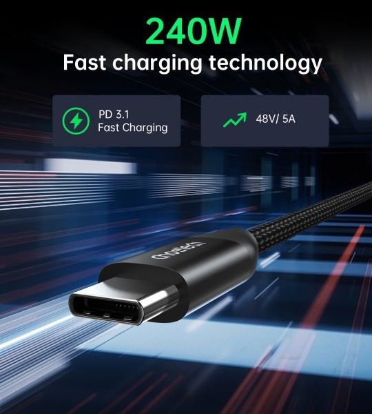 Кабель CHOETECH XCC-1035-BK USB 2.0, 240w, C-тато/C-тато, 1 м, преміум