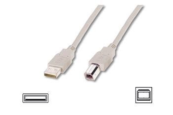 Кабель Digitus AK-300102-018-E USB 2.0 (AM/BM) 1.8m, white