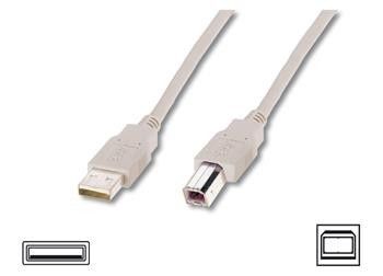 Кабель Digitus ASSMANN USB 2.0 (AM/BM) 3.0m, biege (AK-300102-030-E)