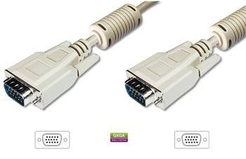 Кабель Digitus ASSMANN VGA (HDDB15M/M) 1.8m, ferrite, biege (AK-310103-018-E)