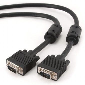 Кабель Gembird CC-PPVGA-15M-B VGA, преміум якість, VGA 3+9C HD15M папа /HD15M папа, подвійно-екранований, з 2-ма феритами, 15 м
