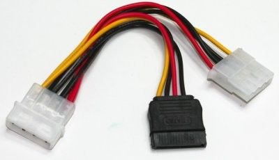 Кабель Gembird CC-SATA-PSY2 кабель живлення (Molex) папа/мама+SATA кабель живлення, 135 мм