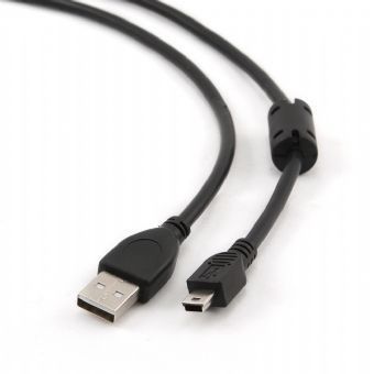 Кабель Gembird CCF-USB2-AM5P-6 преміум якість, A-папа/ MINI USB 2.0 5-пін, 1.8 м з феритом