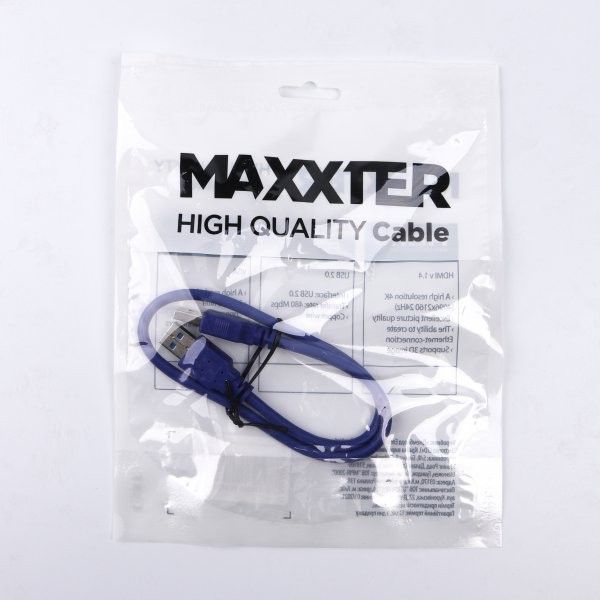 Кабель Maxxter U-AMAM3-0.5m USB3.0 A-папа/А-папа (AM-AM), 0,5 м, преміум