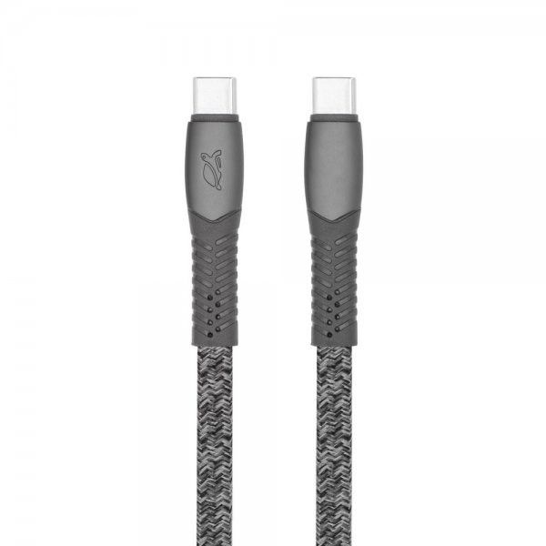 Кабель RivaCase PS6105 GR12 USB 2.0 Type-C/Type-C, тканинне обплетення, 1.2 м, 3 А, 60 Вт, сірий