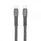 Кабель RivaCase PS6105 GR12 USB 2.0 Type-C/Type-C, тканинне обплетення, 1.2 м, 3 А, 60 Вт, сірий