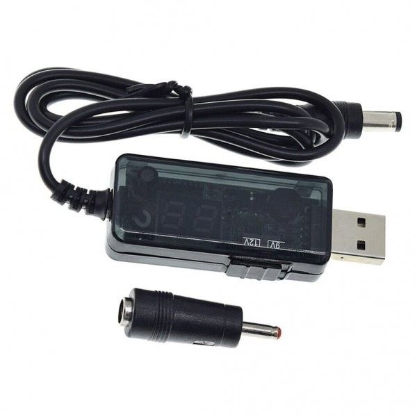 Кабель живлення Cablexpert USB-AM на 5.5 / 3.5 мм, 9/12V, 0.8 м (UB-DC9/12-0.8M)
