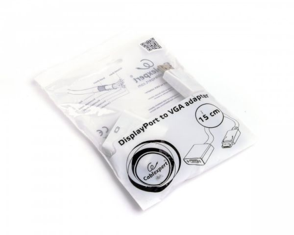 Конвертор Cablexpert A-DPM-VGAF-02-W з DisplayPort на VGA, білий