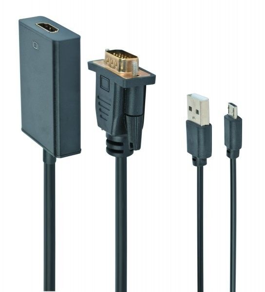 Конвертор Cablexpert A-VGA-HDMI-01 з VGA на HDMI, зі звуком, 15 см
