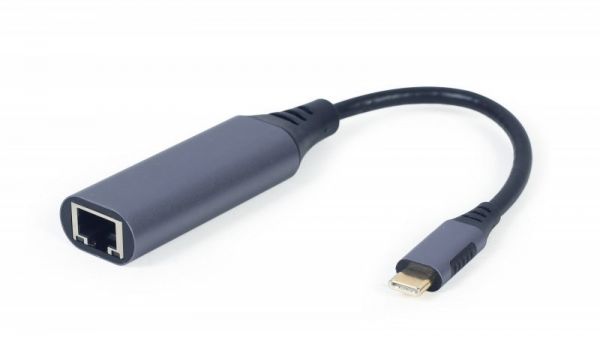Мережевий адаптер Cablexpert A-USB3C-LAN-01  гігабітний (1000 Мб/с), з USB type-C на Ethernet, сірий
