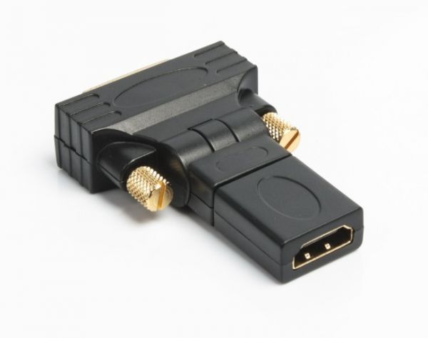 Перехідник Viewcon VD 038 B HDMI AF - DVI M (24+1), поворотний