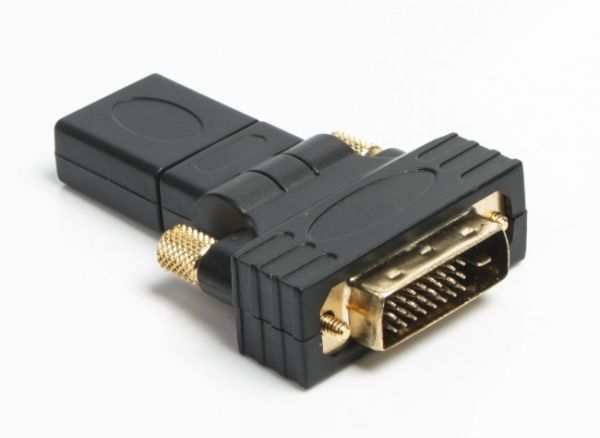 Перехідник Viewcon VD 038 B HDMI AF - DVI M (24+1), поворотний