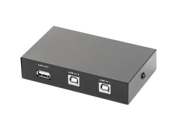 Перемикач USB Gembird DSU-21 2-портовий, ручне керування, 1 вхід на 2 виходи