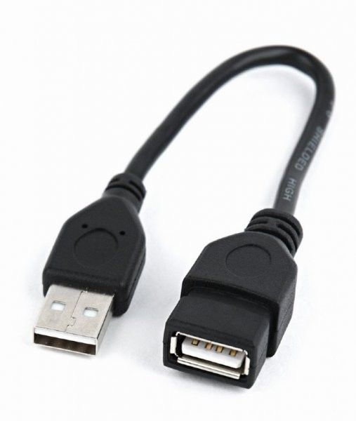 Подовжувач Cablexpert CCP-USB2-AMAF-0.15M USB 2.0, A-тато/А-мама (AM-AF), 15 см, преміум