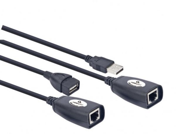 Подовжувач Cablexpert UAE-30M USB2.0 по витій парі, до 30 м, чорний