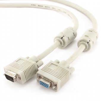 Подовжувач Gembird CC-PPVGAX-10 преміум якість, VGA HD15M папа /HD15F мама,  подвійно-екранований, з 2-ма феритами, 3 м