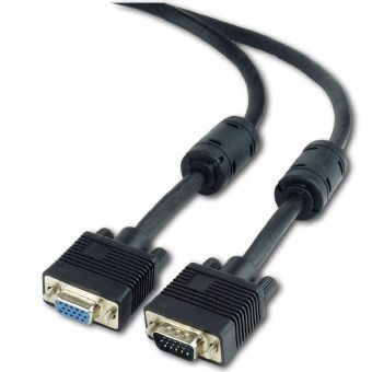 Подовжувач Gembird premium VGA  3+ 9C VGA HD15M/HD15F, подвійне екранування, з 2-ма феритами, 1.8 метра (CC-PPVGAX-6B)
