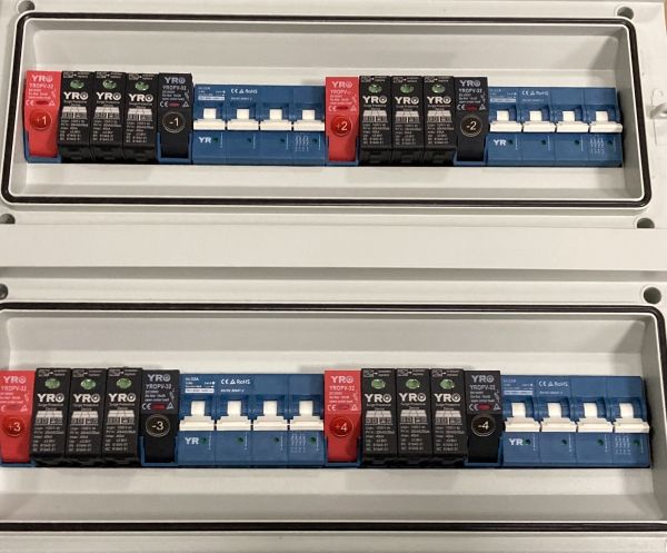 Щит захисту YRO DC1000V 4 входи, 4 виходи, IP65 (YRO-1000-4-4)