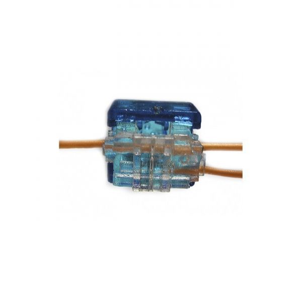 Скотчлок KINGDA KD-TM042-B для проводів B-тип (двухсторонній, 2 проводи 0,4...0,9 мм), синій, пачка 100 штук
