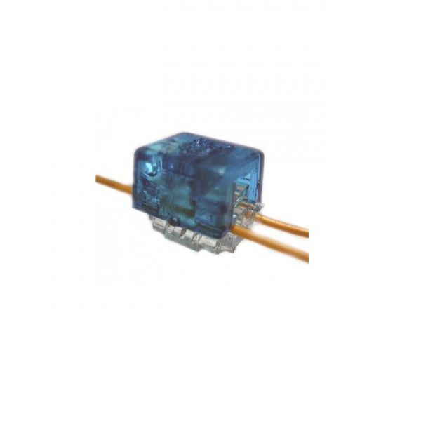 Скотчлок KINGDA KD-TM042-B для проводів B-тип (двухсторонній, 2 проводи 0,4...0,9 мм), синій, пачка 100 штук