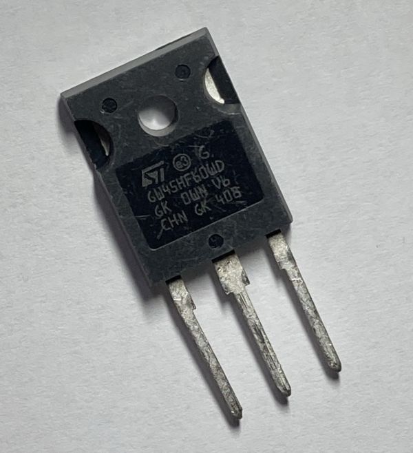 Транзистор STMicroelectronics GW45HF60WD IGB, 600V 45A, TO-247 (STGW45HF60WD)